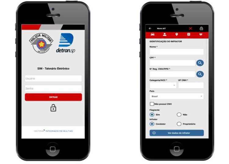 Aplicativo de multas da PM