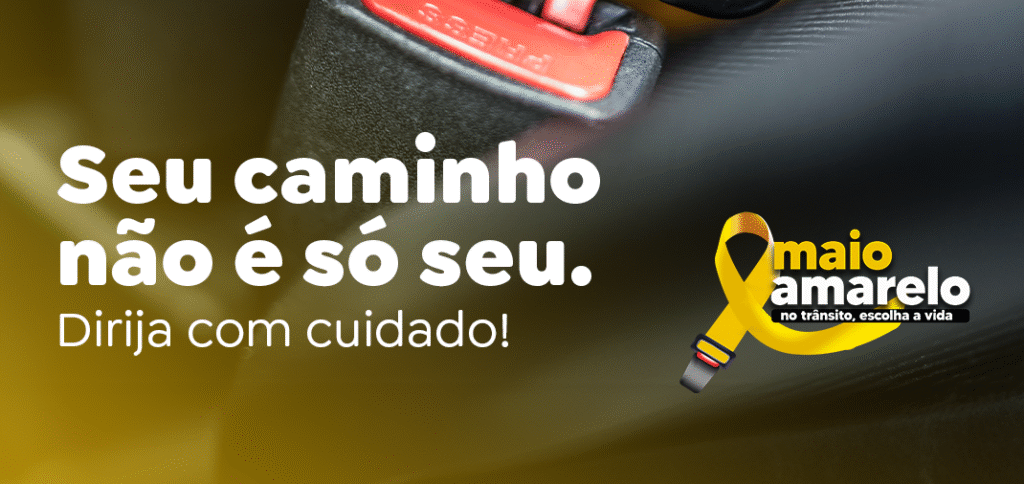 Campanha Maio Amarelo com laço amarelo