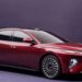 BYD Seal 08 vermelho metálico visto em estúdio com design moderno e rodas de liga leve