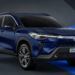 Toyota Corolla Cross Hybrid SUV azul lançado no Brasil.