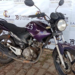 Yamaha roxa exposta em leilão Lance Certo JB Pátio de Custódia.