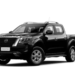 Carro Nissan Frontier preto e fundo branco.